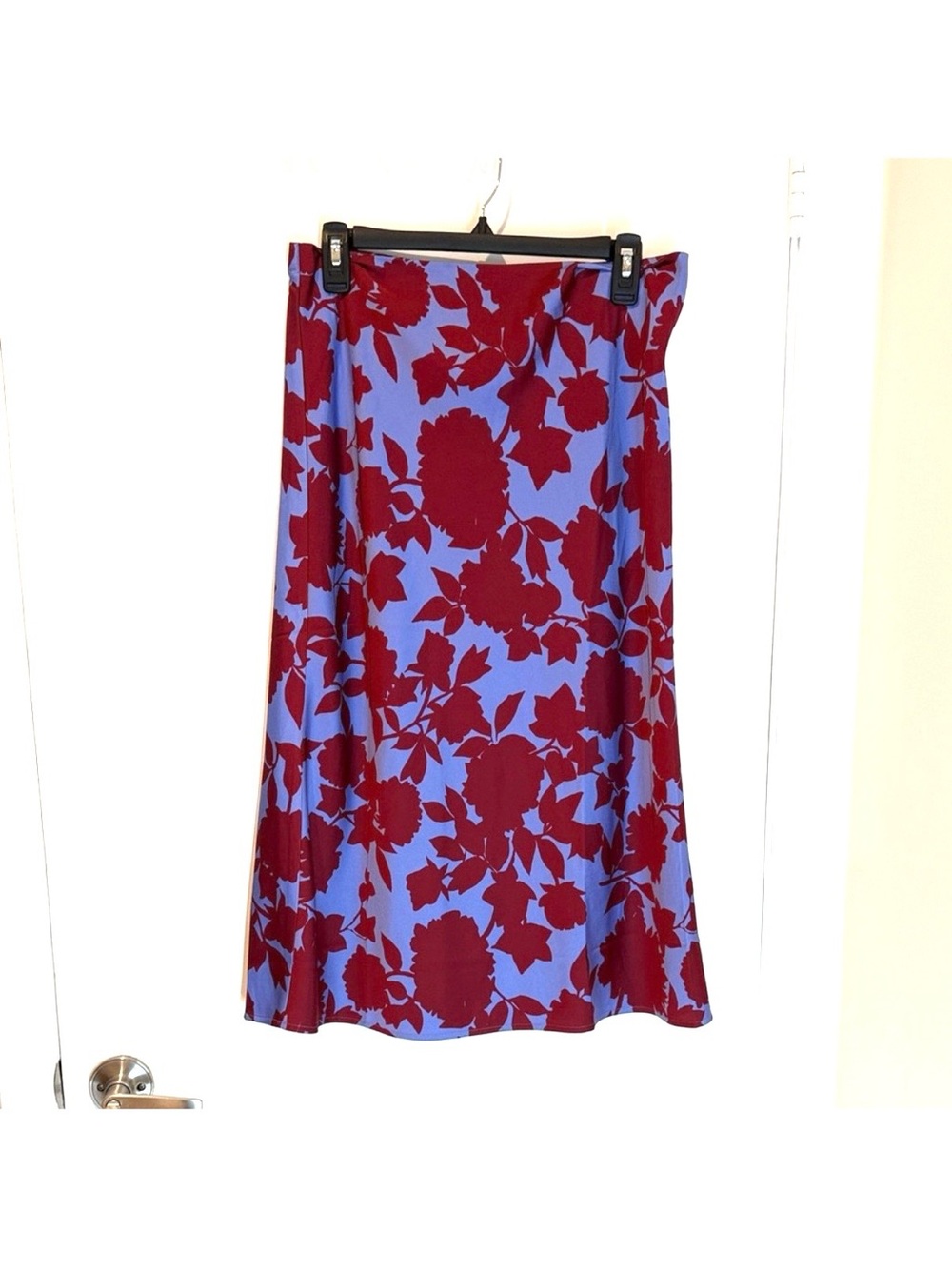 J crew Floral A-Line Skirt - Red and Blue